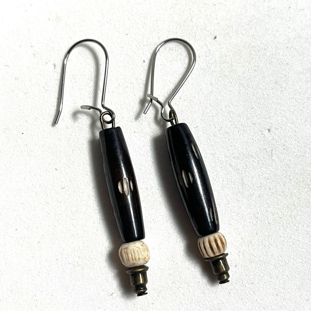 Elegant Black and White Earrings